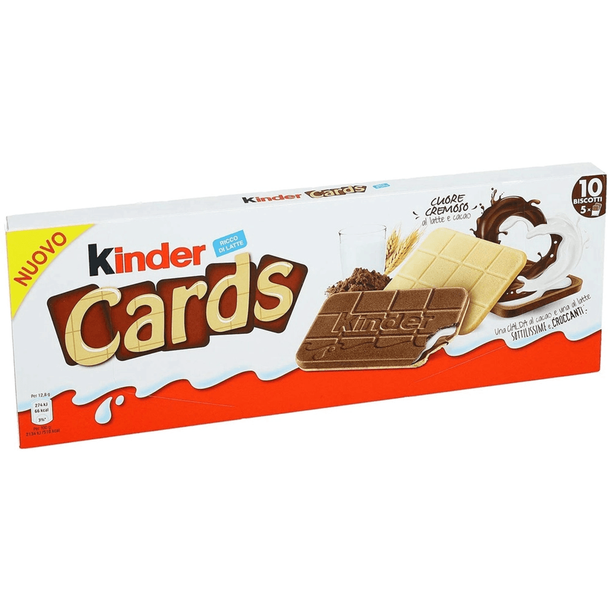 Encontraproduto.com.br - Biscoito Wafer Chocolate ao Leite KINDER Cards 25,6g