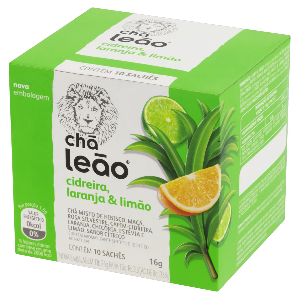 Chá Leão Cidreira, Laranja & Limão Caixa 16g 10 Unidades | Prezunic