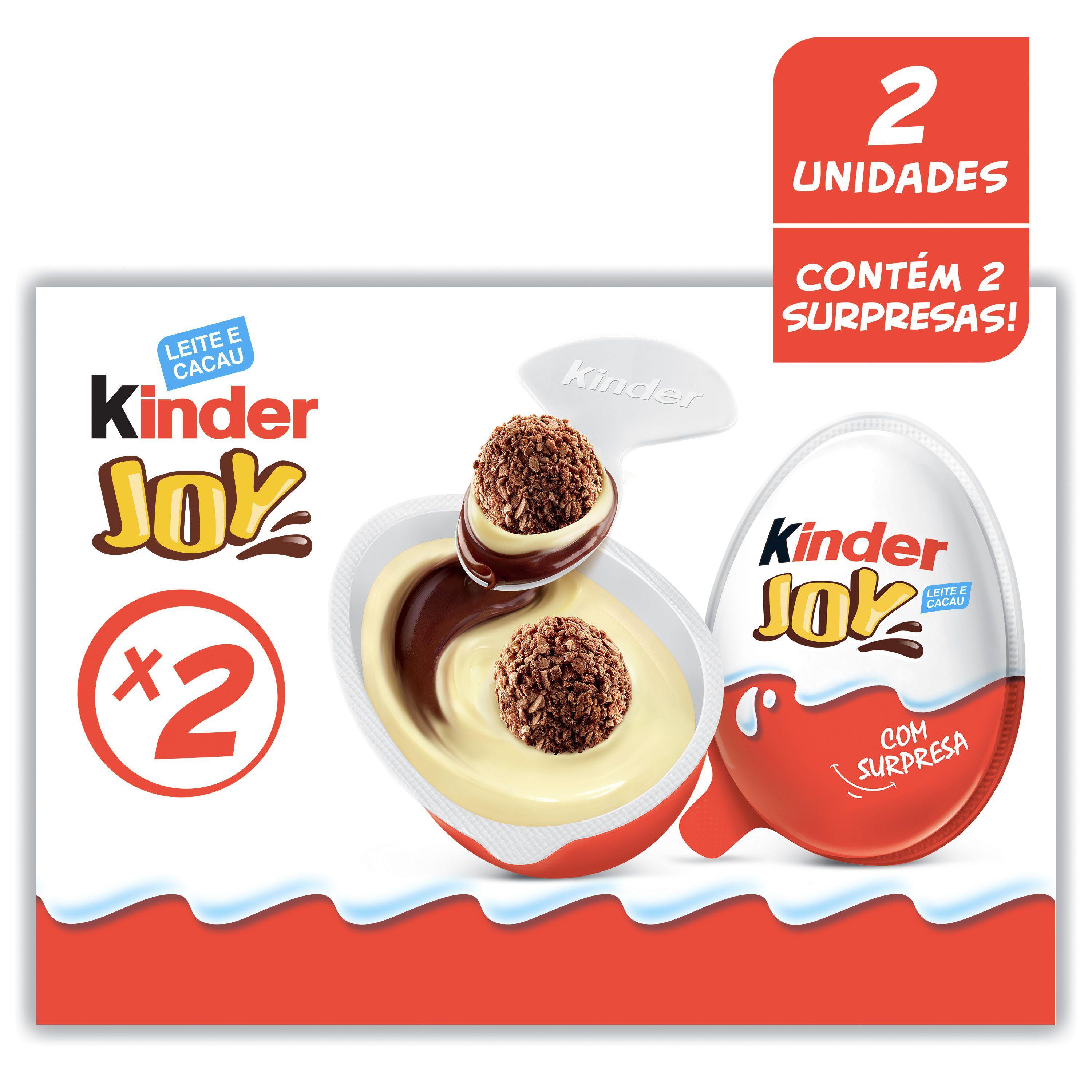 Encontraproduto.com.br - Chocolate Kinder Ovo com Recheio ao Leite e Cacau Cor Azul Contém 2 Unidades Caixa 40g