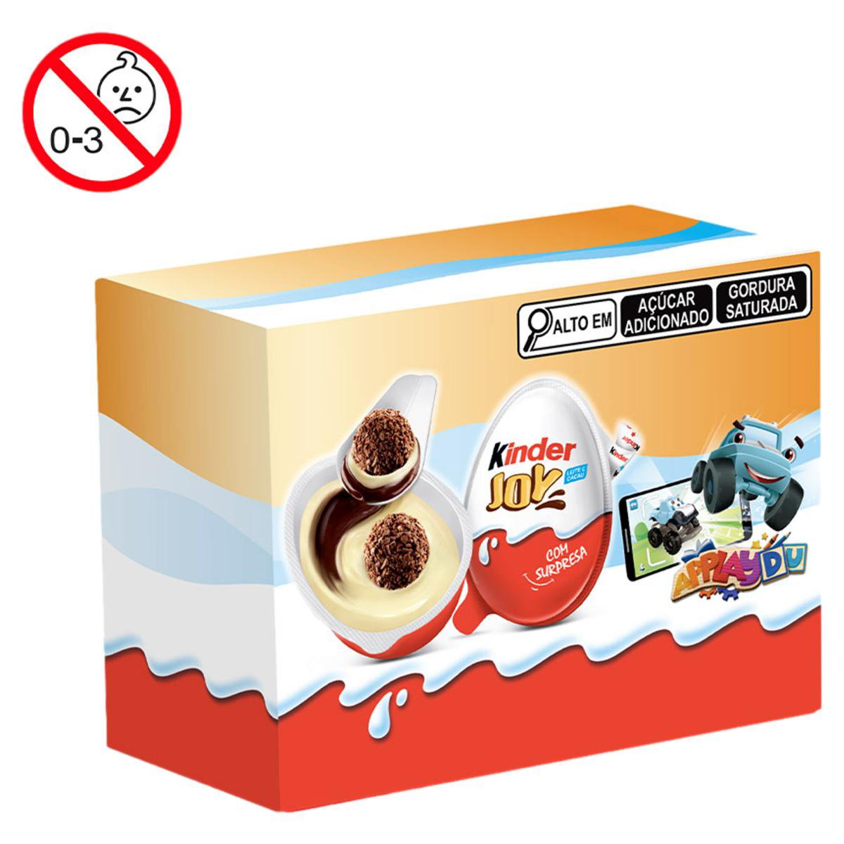Encontraproduto.com.br - Chocolate Kinder Ovo com Recheio ao Leite e Cacau Cor Azul Contém 2 Unidades Caixa 40g