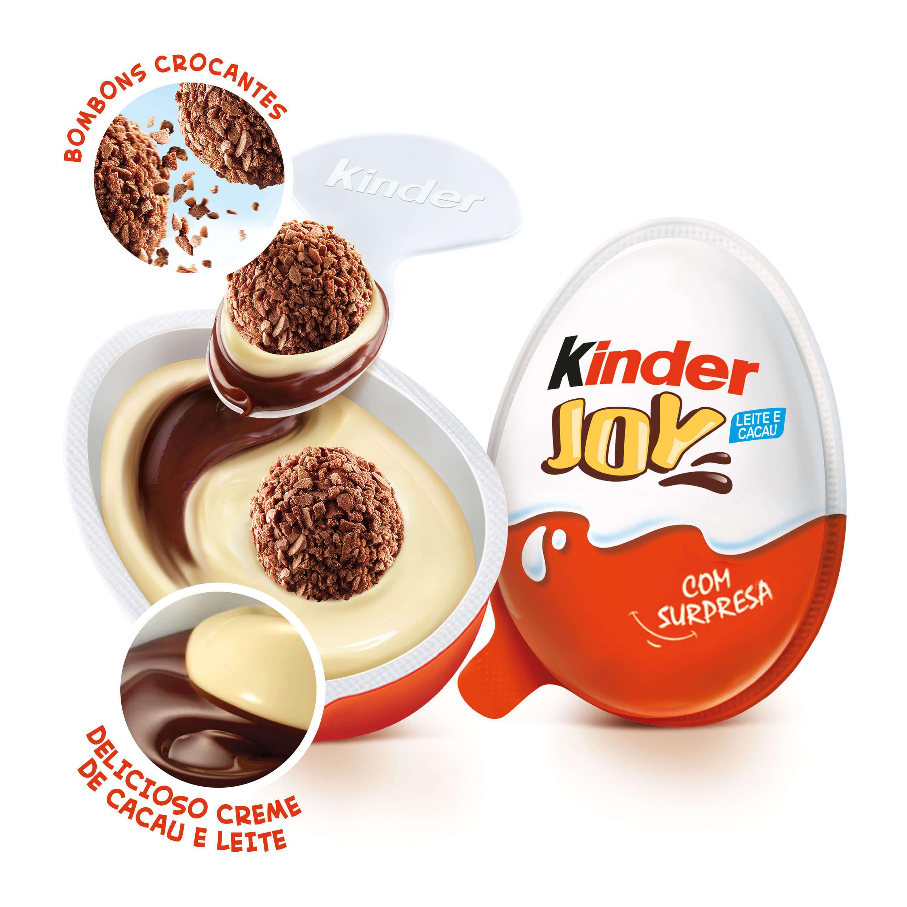 Encontraproduto.com.br - Chocolate Kinder Ovo com Recheio ao Leite e Cacau Cor Azul Contém 2 Unidades Caixa 40g