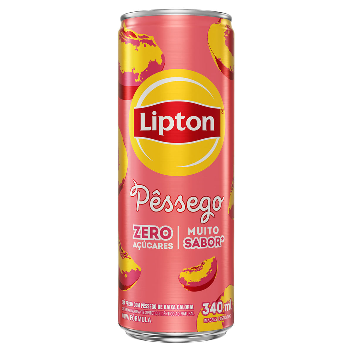 Chá Preto Lipton Zero Açúcar Pêssego Lata 340ml