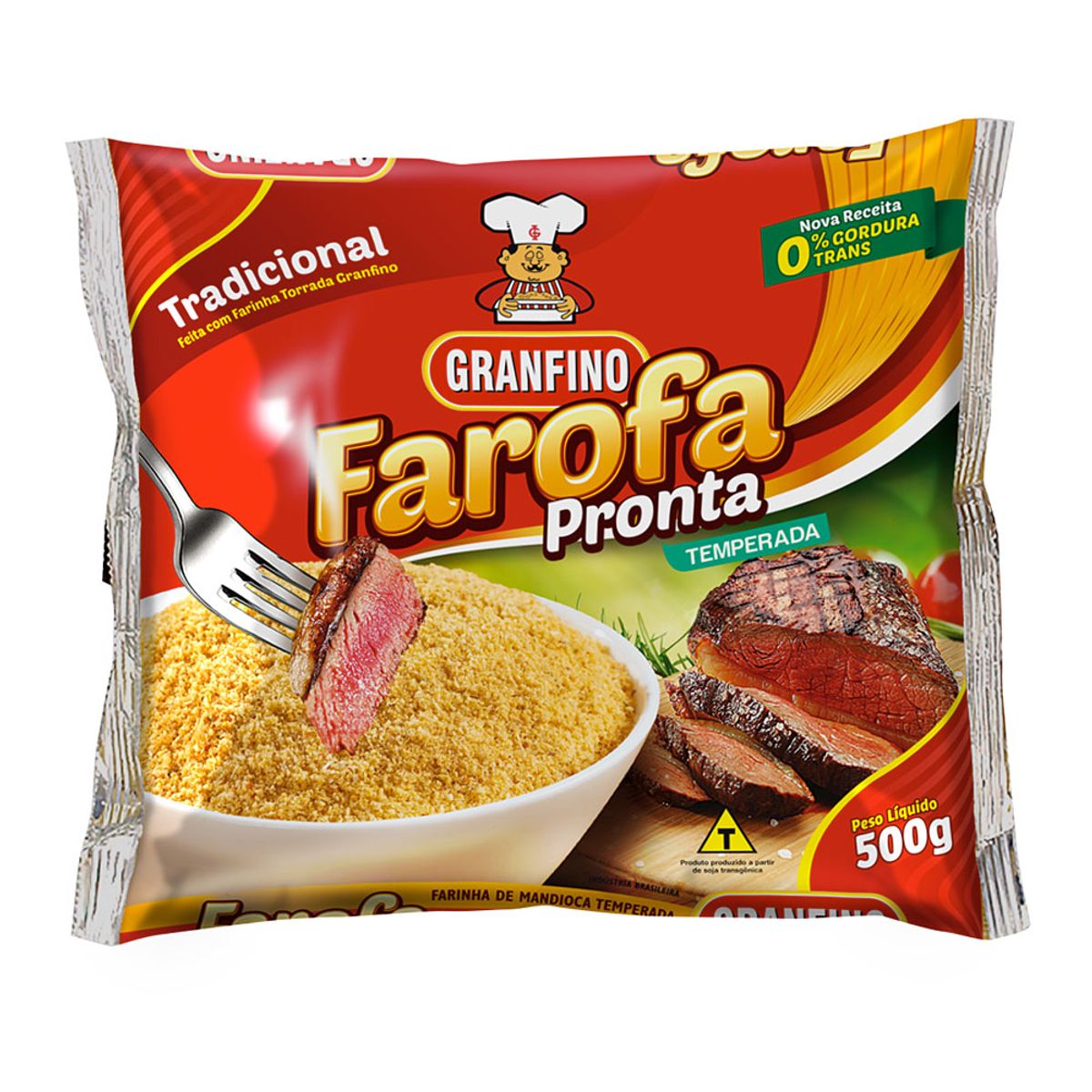 Farofa Pronta Granfino Tradicional Pacote 500g