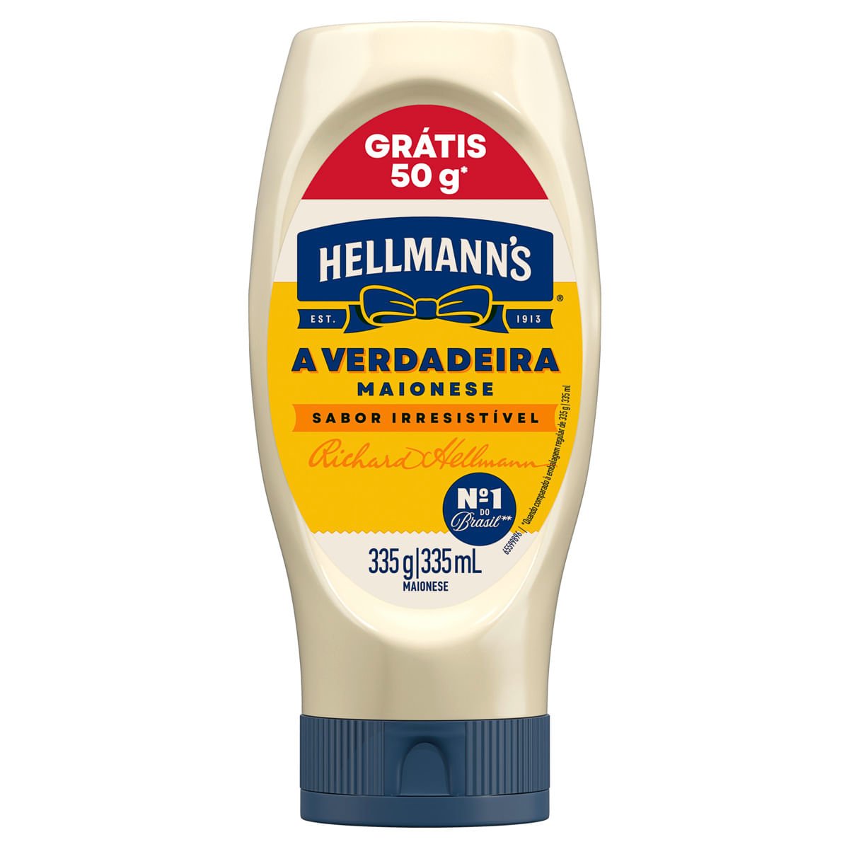 Maionese Hellmanns Squeeze 335g Grátis 50g