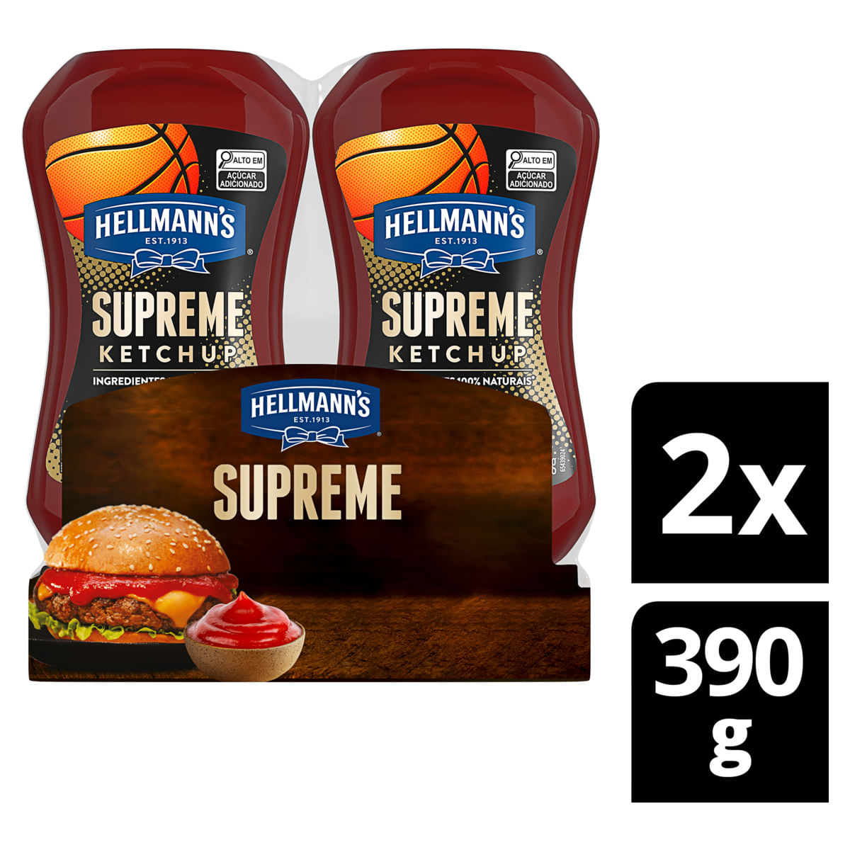 Ketchup Hellmanns Supreme Squeeze 390g com 2 Unidades Cada