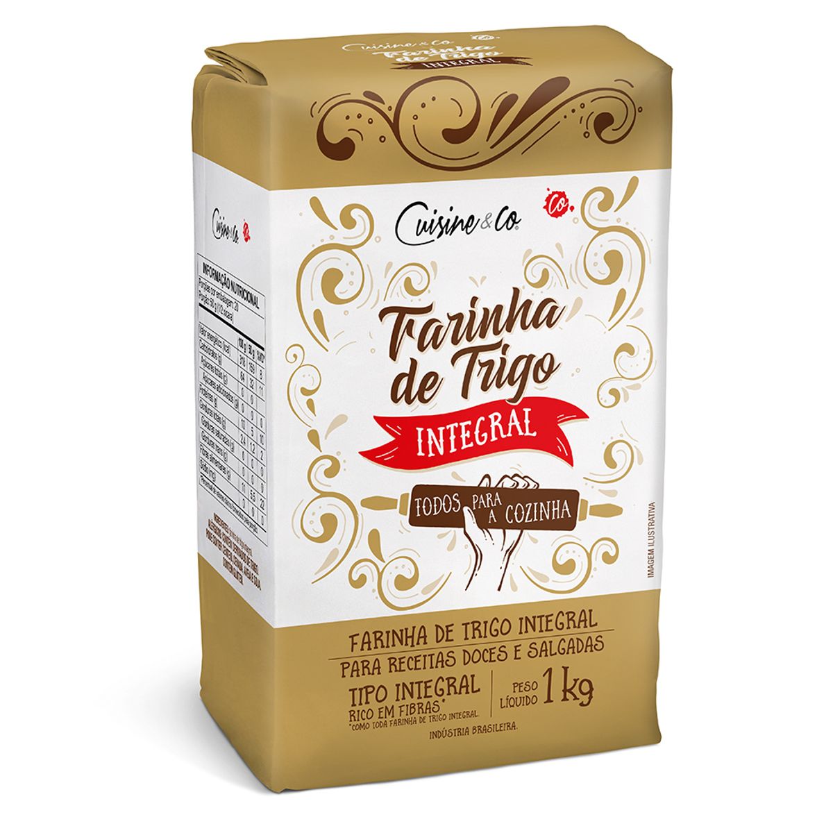Farinha de Trigo Integral Cuisine&Co sem Fermento 1Kg