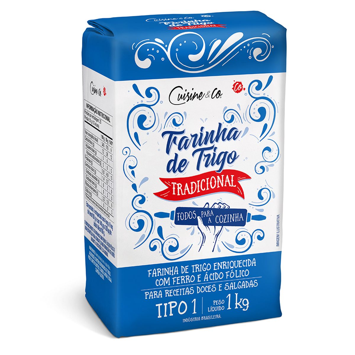 Farinha de Trigo Cuisine&Co sem Fermento Tradicional Papel 1Kg