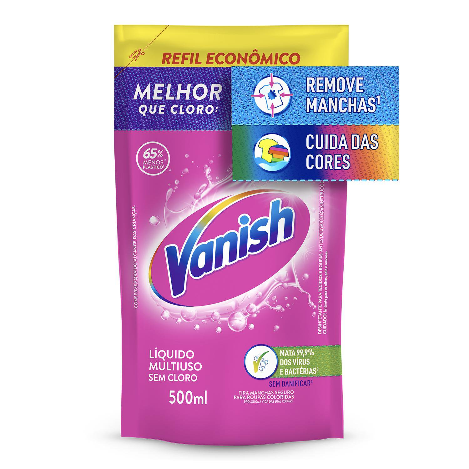 Tira Manchas Vanish Líquido Multiuso para Roupas Coloridas Refil ...