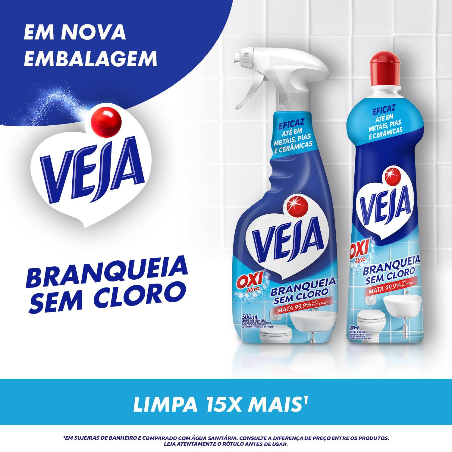 Limpador Veja Oxi Antibacteriano Banheiro 500ml 20% Desconto