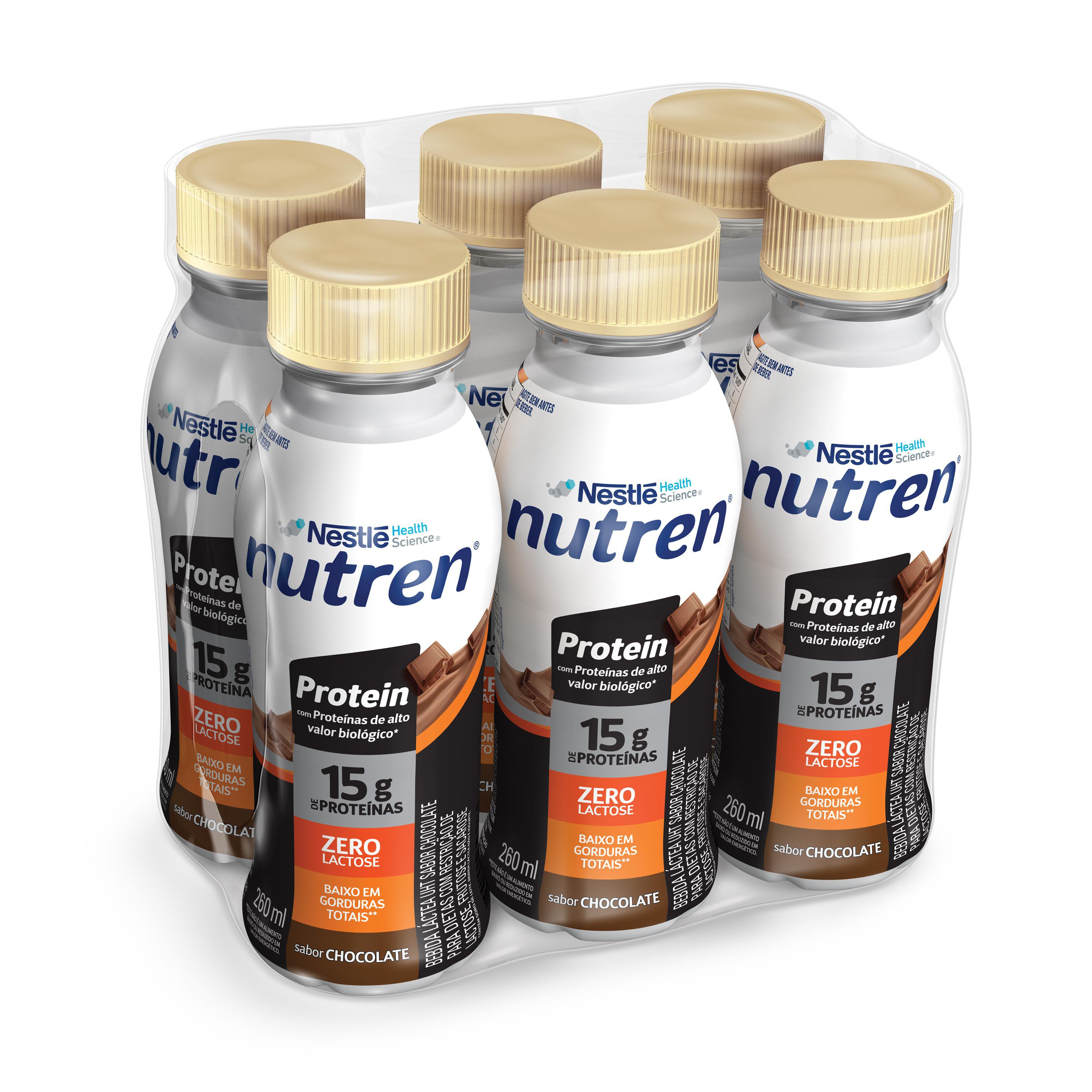 Bebida Láctea Nutren Protein 15g de proteínas Chocolate 260ml