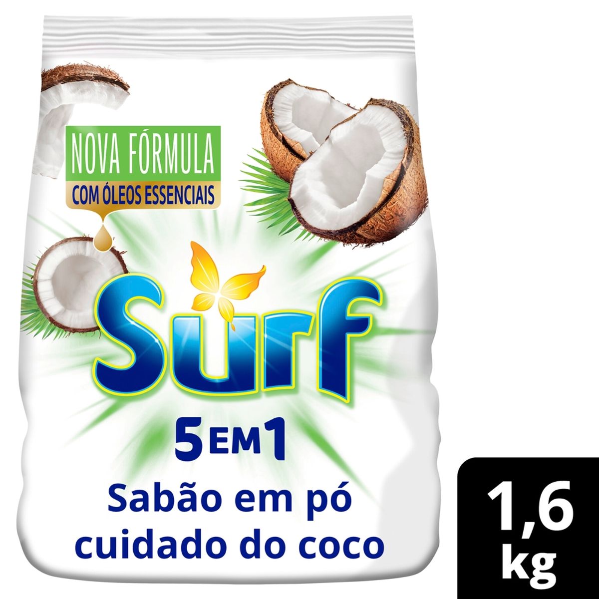 Sabão em Pó 5 em 1 Surf Cuidado do Coco 1,6Kg