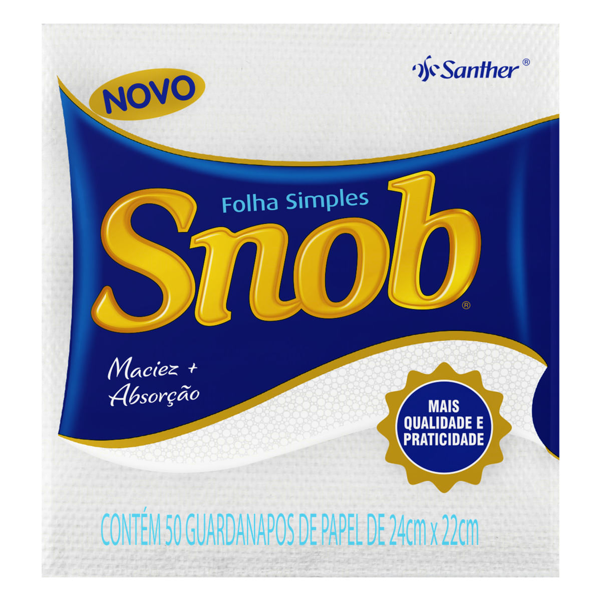 Guardanapo Snob Folha Simples 24cm x 22cm c/ 50 Unid | Prezunic