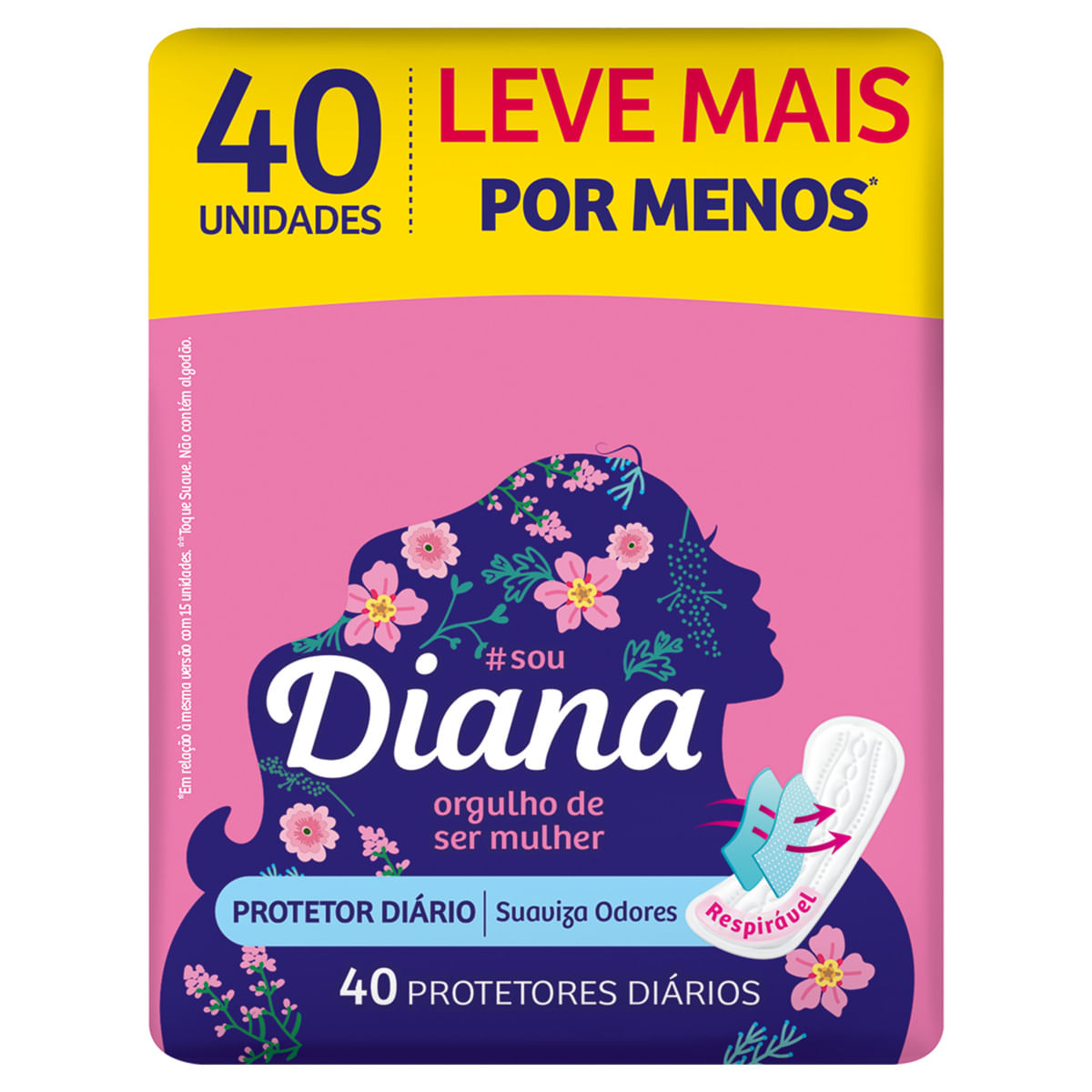 Protetor Diário Diana com 40 Unid Leve + Pague - | Prezunic