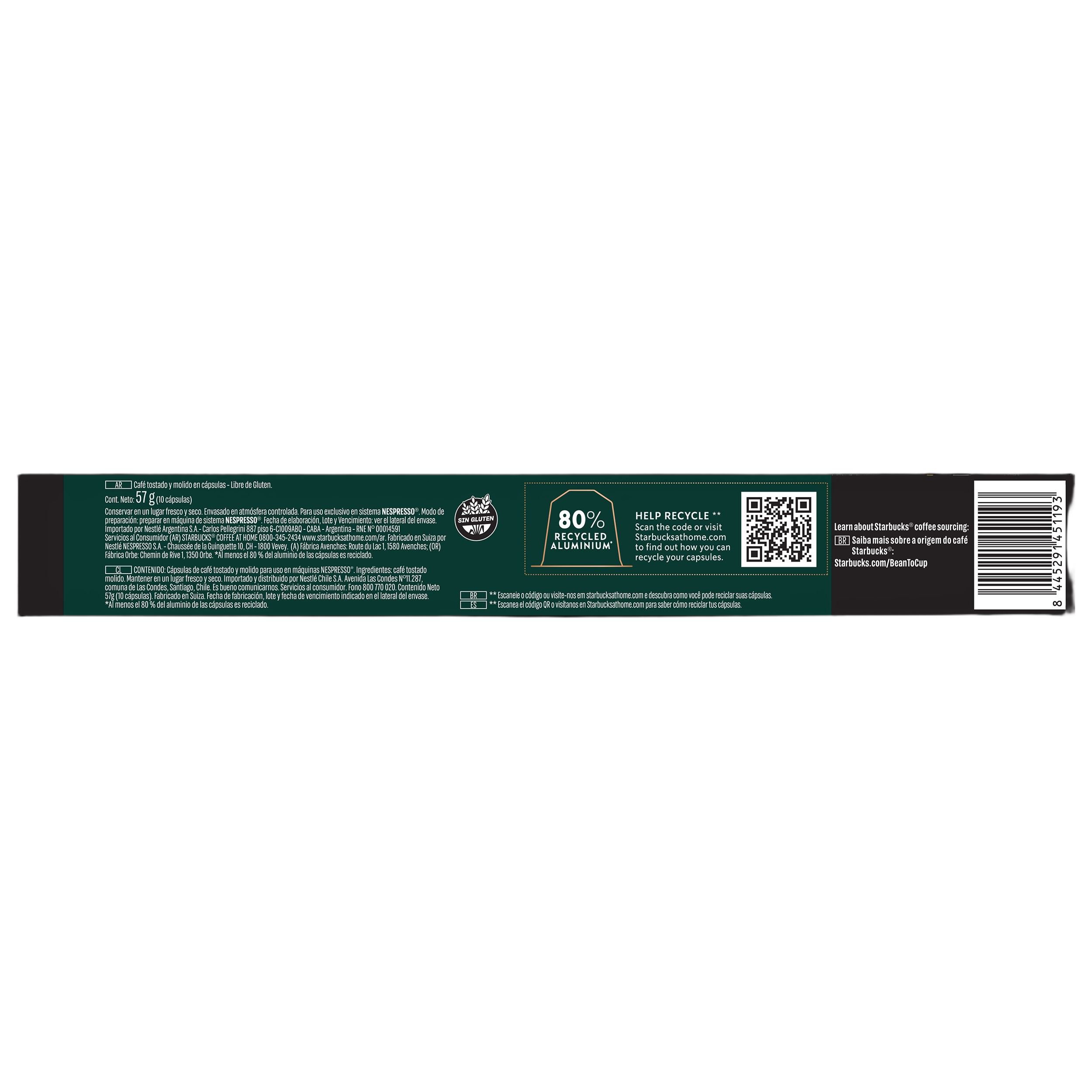 Café em Cápsula Starbucks Torrado e Moído Ristretto Shot Caixa 57g