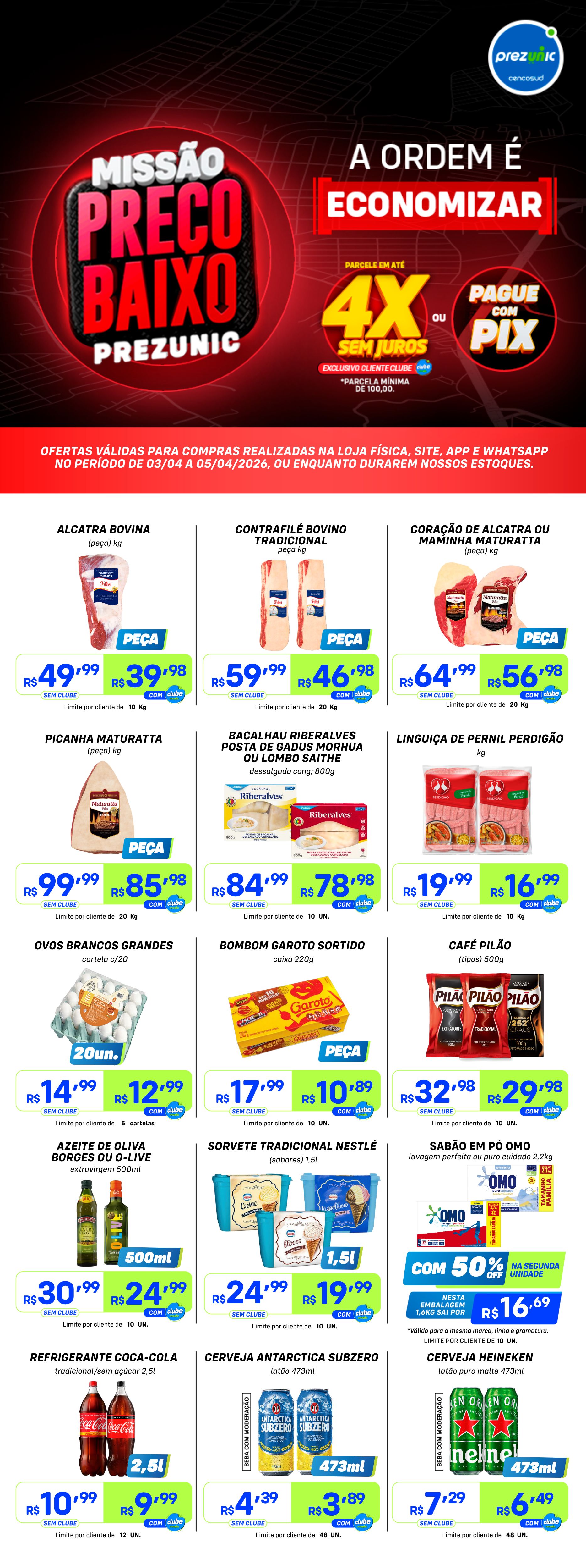 Missão Preço Baixo – Ofertas de 03/04 a 05/04