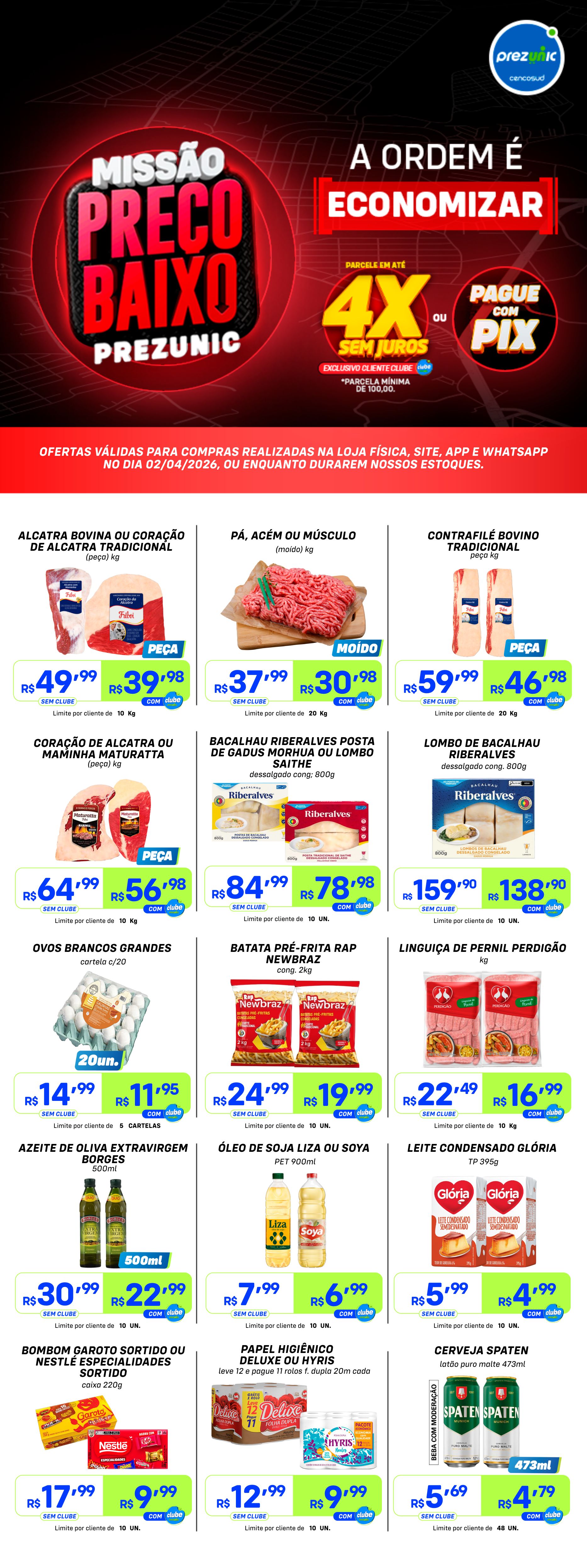 Missão Preço Baixo – Ofertas de 02/04