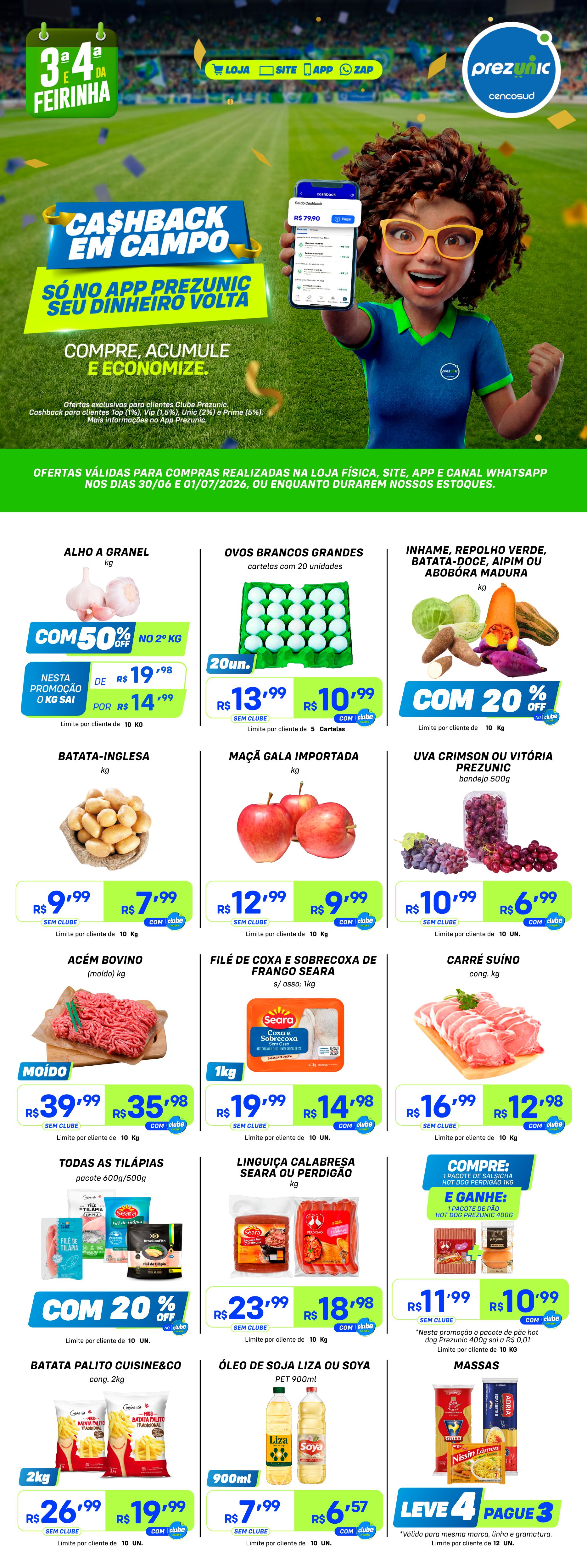 3ª e 4ª da Feirinha| Ofertas de 30 e 01/07